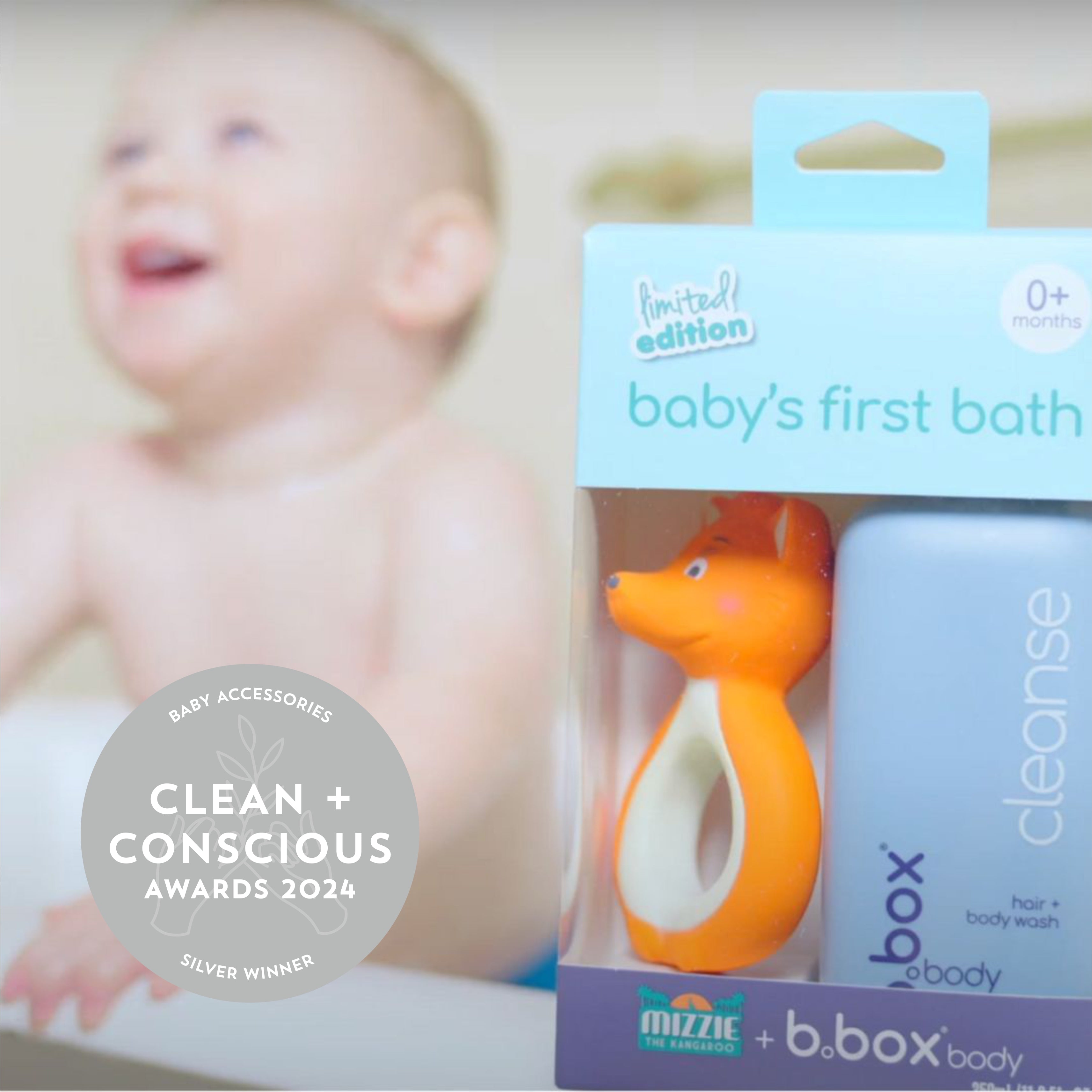 Mizzie's Baby's First Bath wins SILVER at the Clean and Conscious Awards 2024 with B.Box