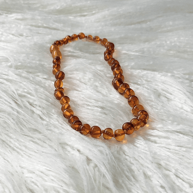 Baby Amber Teething Necklace colour HONEY