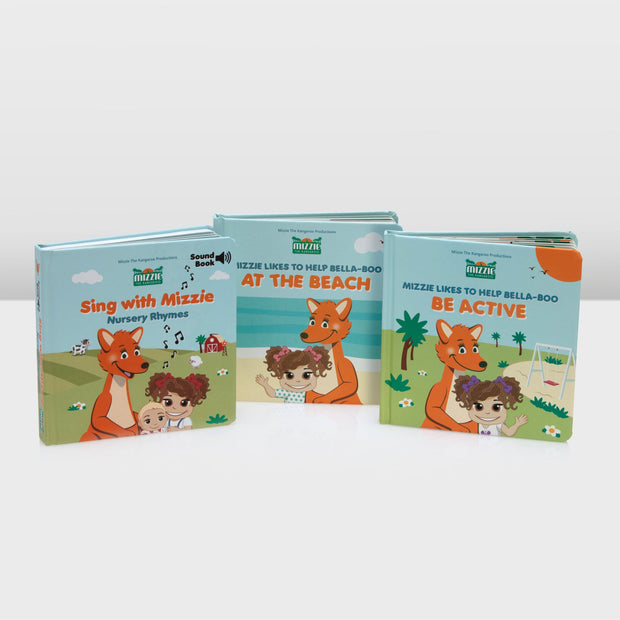 Mizzie The Kangaroo Baby Board Book Gift Set With Soundbook
